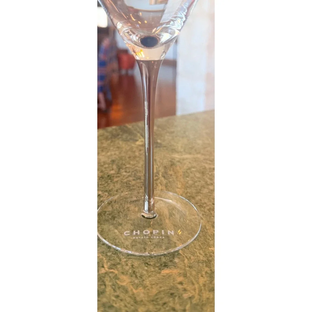 Chopin Potato Vodka Martini Glass Silver Stem Oversized Bar Display 8